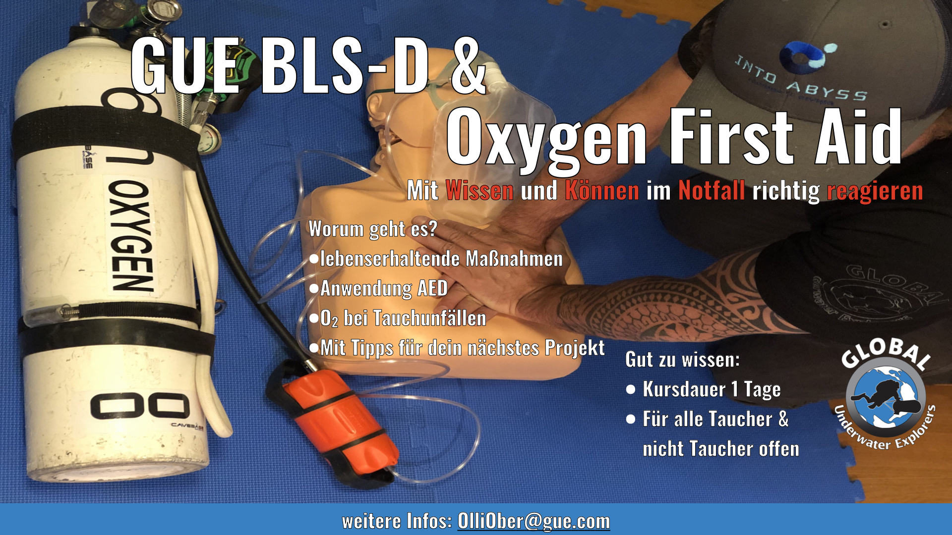Mehr über den Artikel erfahren GUE BLS-D & Oxygen First Aid